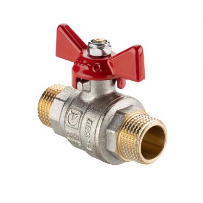 Кран шаровой BASE-ГОСТ полнопроходной с рукояткой-бабочкой нар.-нар. DN20, PN40, 3/4"